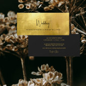 Einzigartige Metallic Gold & Black Wedding Einladung