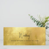 Einzigartige Metallic Gold & Black Wedding Einladung (Stehend Vorderseite)