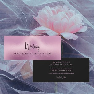 Einzigartige Metallisch Rosa & Schwarze Hochzeit Einladung