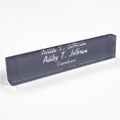 Einzigartige Midnight Blue Script Klassische Hands Namensplakette