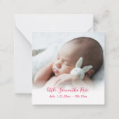 Einzigartige Mini Weihnachtsankündigung Mitteilungskarte (Rückseite)