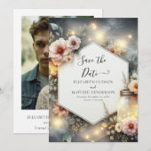 Einzigartige Minimal Mason Jar Wedding Save The Date (Vorne/Hinten)