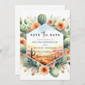 Einzigartige Minimalistische Kakteen Wedding Save The Date (Vorne/Hinten)