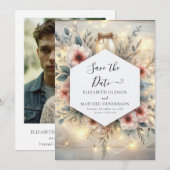 Einzigartige Minimalistische Mason Jar Wedding Save The Date (Vorne/Hinten)