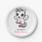 Einzigartige Minimalistische Unicorn Kinderdusche Pappteller (Vorderseite)