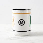 Einzigartige Mit Monogramm Erstkaffee-Tasse (Gesch Zweifarbige Tasse (Mittel)