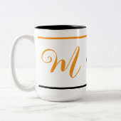 Einzigartige Mit Monogramm Erstkaffee-Tasse (Gesch Zweifarbige Tasse (Links)