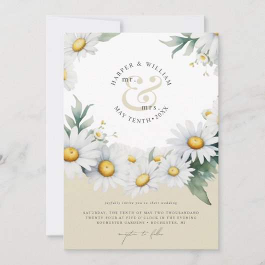 Einzigartige mit Monogramm Hochzeit Einladung (Vorderseite)