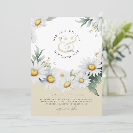 Einzigartige mit Monogramm Hochzeit Einladung (Stehend Vorderseite)