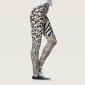 Einzigartige Mixed Leopard Zebra Animal Print Wome Leggings (Rechts)