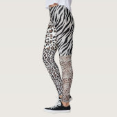 Einzigartige Mixed Leopard Zebra Animal Print Wome Leggings (Links)
