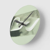 Einzigartige moderne Aquarell zwei Silberherzen Runde Wanduhr (Winkel)