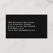 Einzigartige moderne Berufliche Visitenkarten Visitenkarte (Rückseite)
