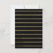 Einzigartige moderne Black & Gold Script-Antwortka RSVP Karte (Rückseite)