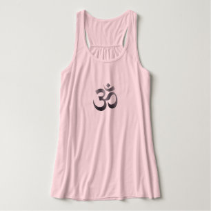 Einzigartige, moderne Black Om Flowy Yoga Tank Top