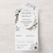 Einzigartige moderne Botanische Blumenhochzeit All In One Einladung (Innen Boden)