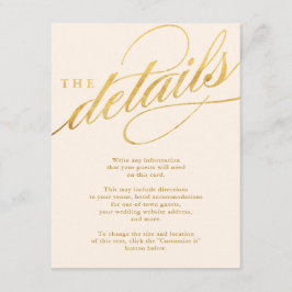 Einzigartige moderne Champagner- & Gold Script Bei Begleitkarte