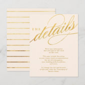 Einzigartige moderne Champagner- & Gold Script Bei Begleitkarte (Vorne/Hinten)