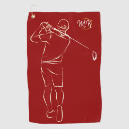 Einzigartige moderne Cool Mens Design Red Custom M Golfhandtuch