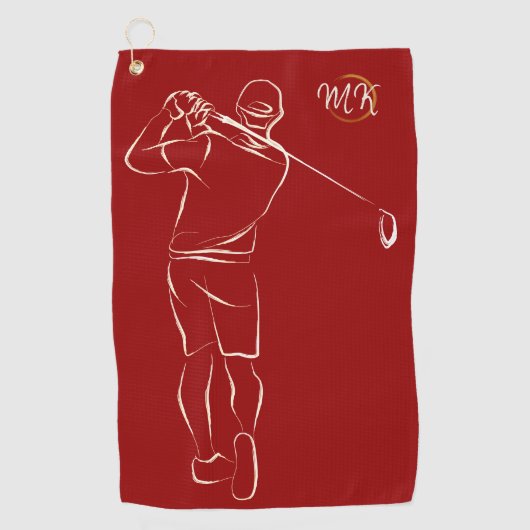 Einzigartige moderne Cool Mens Design Red Custom M Golfhandtuch (Vorderseite)