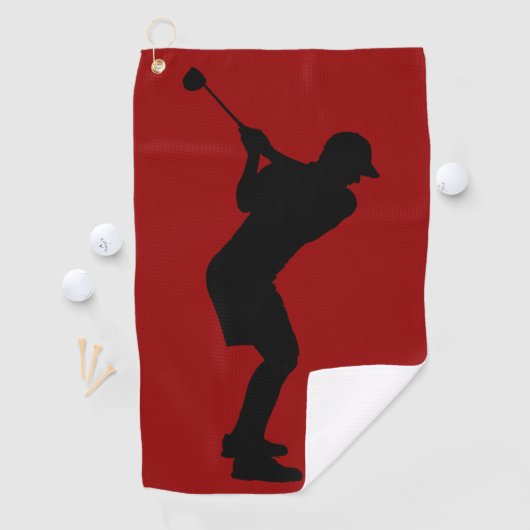 Einzigartige moderne Cool Mens Design Red Custom M Golfhandtuch (Insitu)