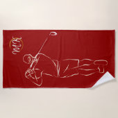 Einzigartige moderne Cool Mens Design Red Custom M Strandtuch (Vorderseite)