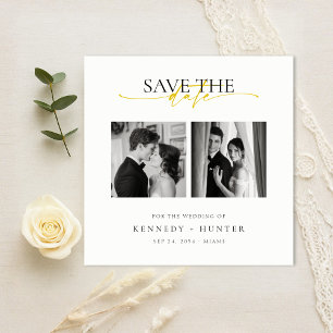 Einzigartige moderne elegante goldene Schrift Hoch Save The Date