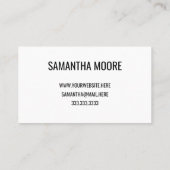 Einzigartige moderne, feine schwarze Typografie kr Visitenkarte (Rückseite)