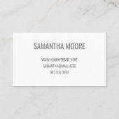 Einzigartige moderne gelbe Typografie kreativ Visitenkarte (Rückseite)