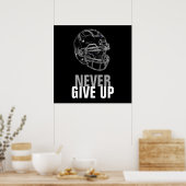 Einzigartige Moderne gibt niemals Fußball auf Poster (Küche)