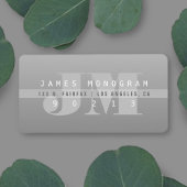 Einzigartige moderne graue Mit Monogramm Rücksende Adressaufkleber