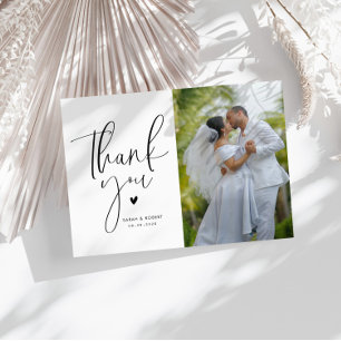 einzigartige moderne Hochzeit danke Fotokarte Postkarte