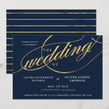 Einzigartige moderne Hochzeit von Navy und Gold-Sc