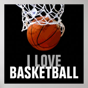 Einzigartige Moderne I Liebe Basketball Poster