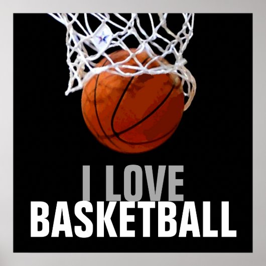 Einzigartige Moderne I Liebe Basketball Poster (Vorne)