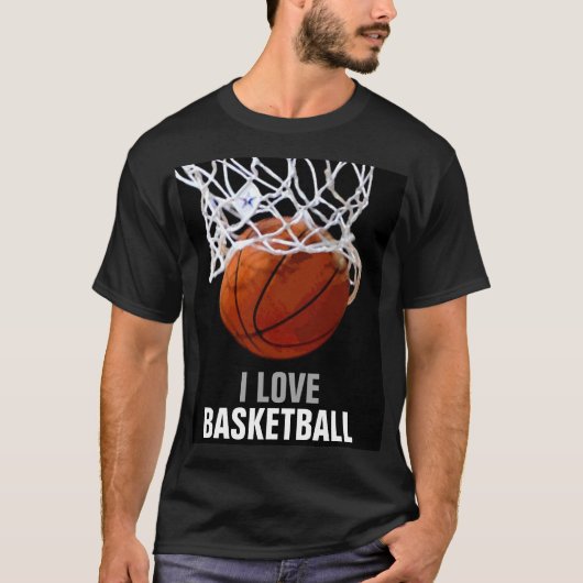 Einzigartige Moderne I Liebe Basketball T-Shirt (Vorderseite)