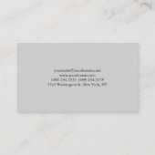 Einzigartige moderne, leicht graue Minimalistische Visitenkarte (Rückseite)
