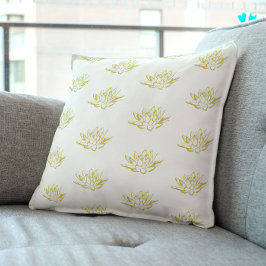 Einzigartige moderne Lotus-Blume entspannen gelb Kissen