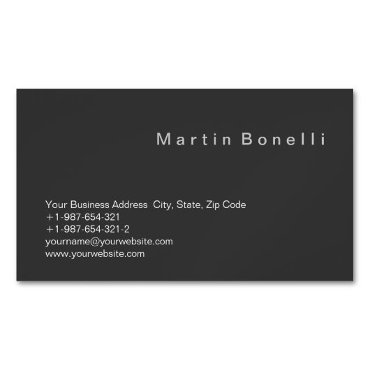 Einzigartige, moderne, Minimalistisch-Grau-Visiten Magnetische Visitenkarte (Vorderseite)