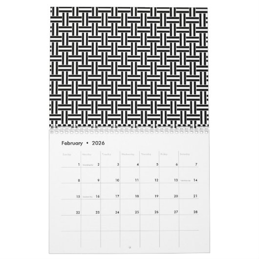 Einzigartige Moderne Minimalistische Abstrakte Kun Kalender (Feb 2026)