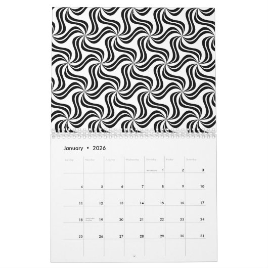 Einzigartige Moderne Minimalistische Abstrakte Kun Kalender (Jan 2026)