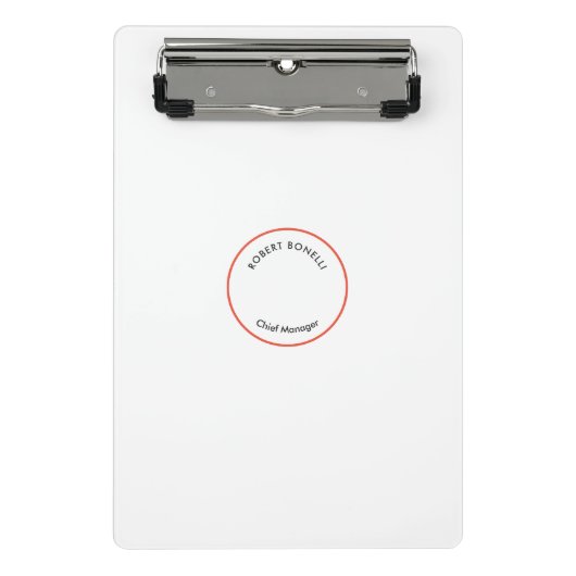 Einzigartige moderne Minimalistische Schwarz-weiße Mini Klemmbrett (Vorderseite)