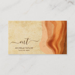 Einzigartige moderne Monogram Abstrakt Boho Terrac Visitenkarte