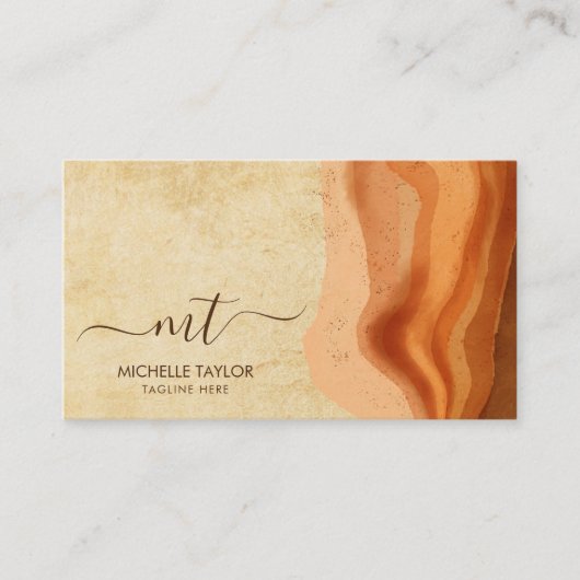 Einzigartige moderne Monogram Abstrakt Boho Terrac Visitenkarte (Vorderseite)