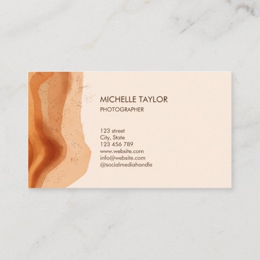 Einzigartige moderne Monogram Abstrakt Boho Terrac Visitenkarte (Rückseite)