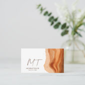 Einzigartige moderne Monogram Abstrakt Boho Terrac Visitenkarte (Stehend Vorderseite)