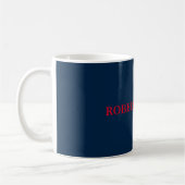 Einzigartige moderne Navy Blue Stilvoll Minimalist Kaffeetasse (Links)