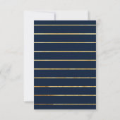 Einzigartige moderne Navy & Gold Script-Antwortkar RSVP Karte (Rückseite)