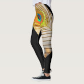 Einzigartige moderne Pfauenfedervorlage Leggings (Links)