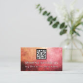 Einzigartige moderne rosa Nebel-QR-Code-Designvorl Visitenkarte (Stehend Vorderseite)